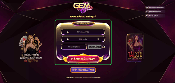 Hướng dẫn đăng ký Gemwin